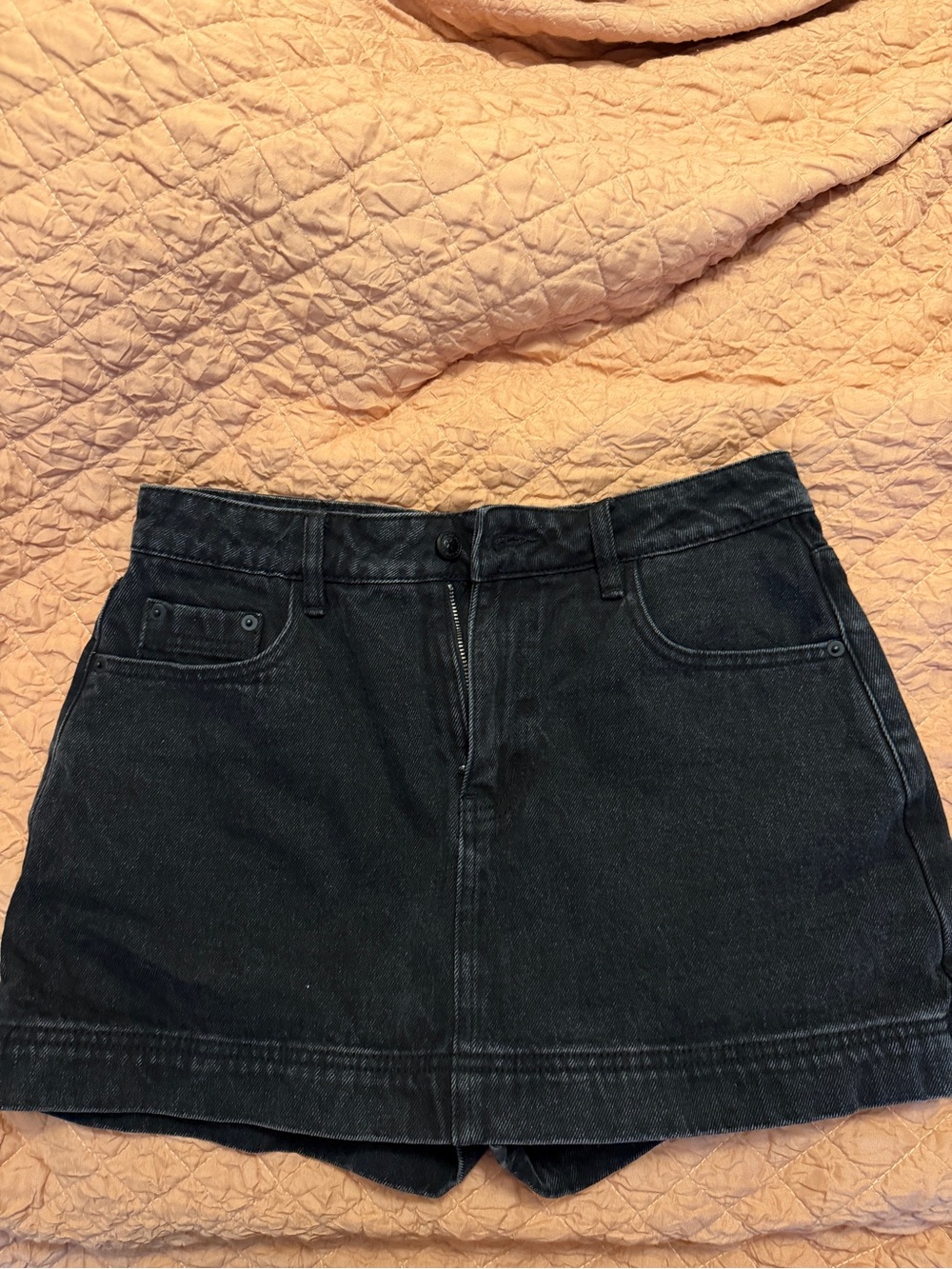 Princess Polly Black Denim Mini Skirt
